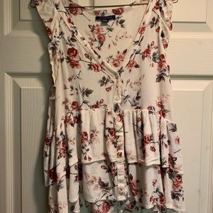 AE floral ruffle shirt